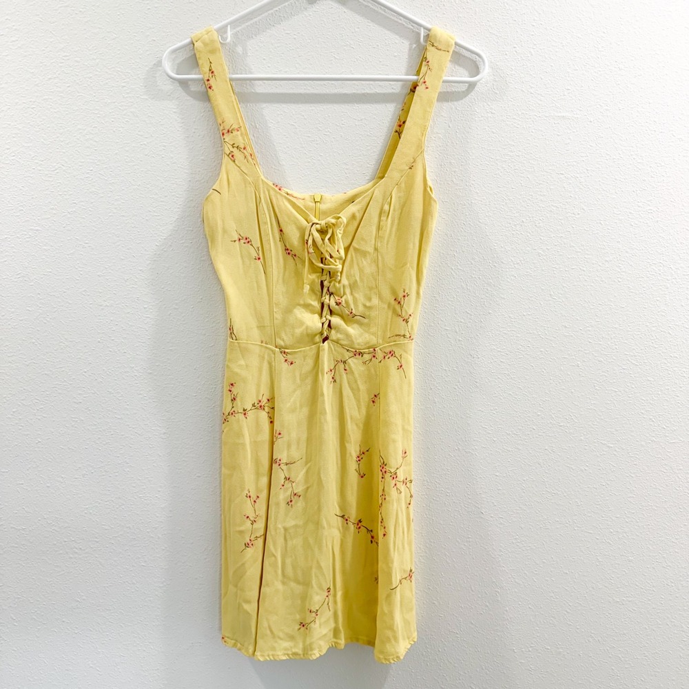 Reformation Elena Floral European Summer Retro Boho 90s Chic Mini Dress 2 - Picture 4 of 7
